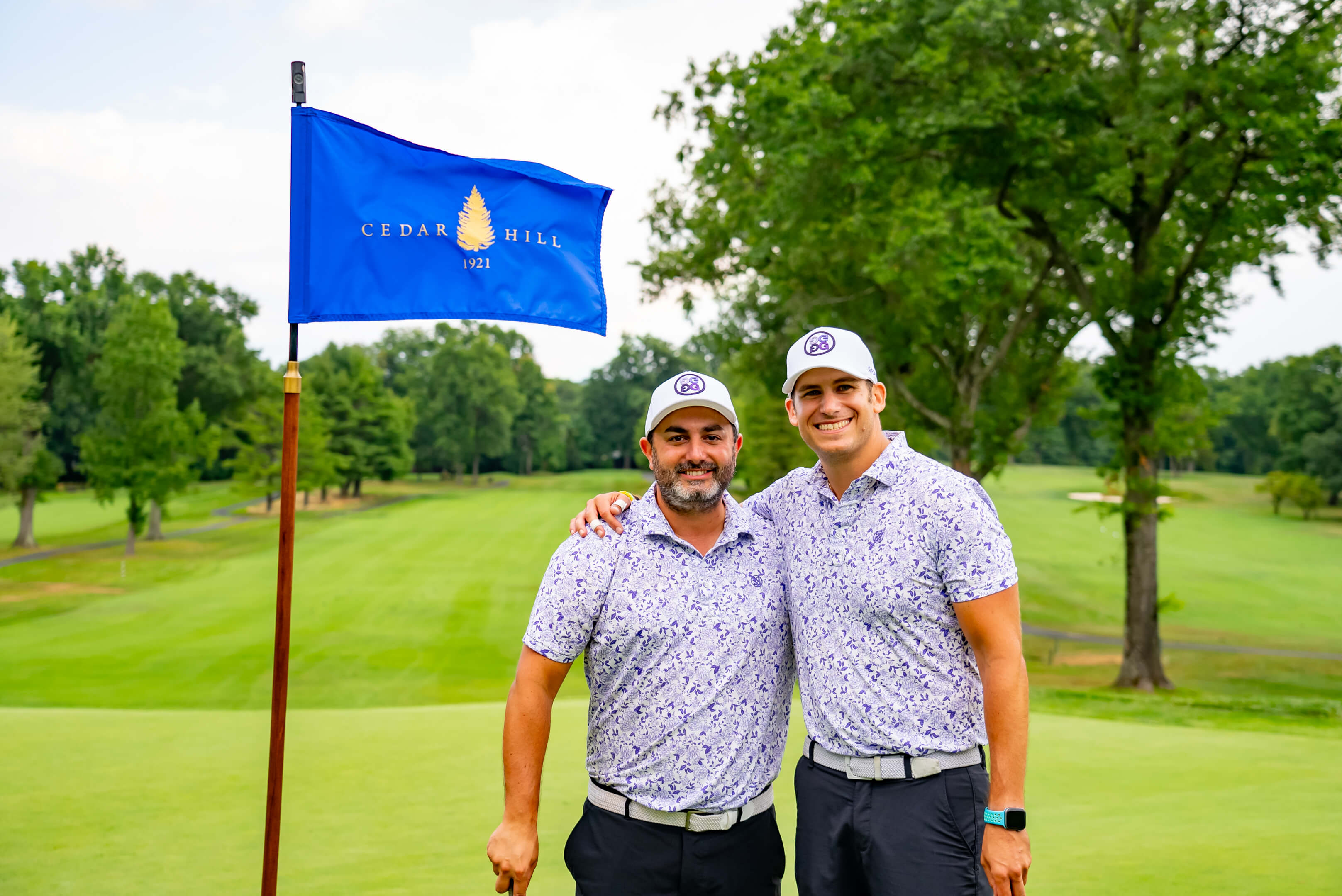 golfers on green