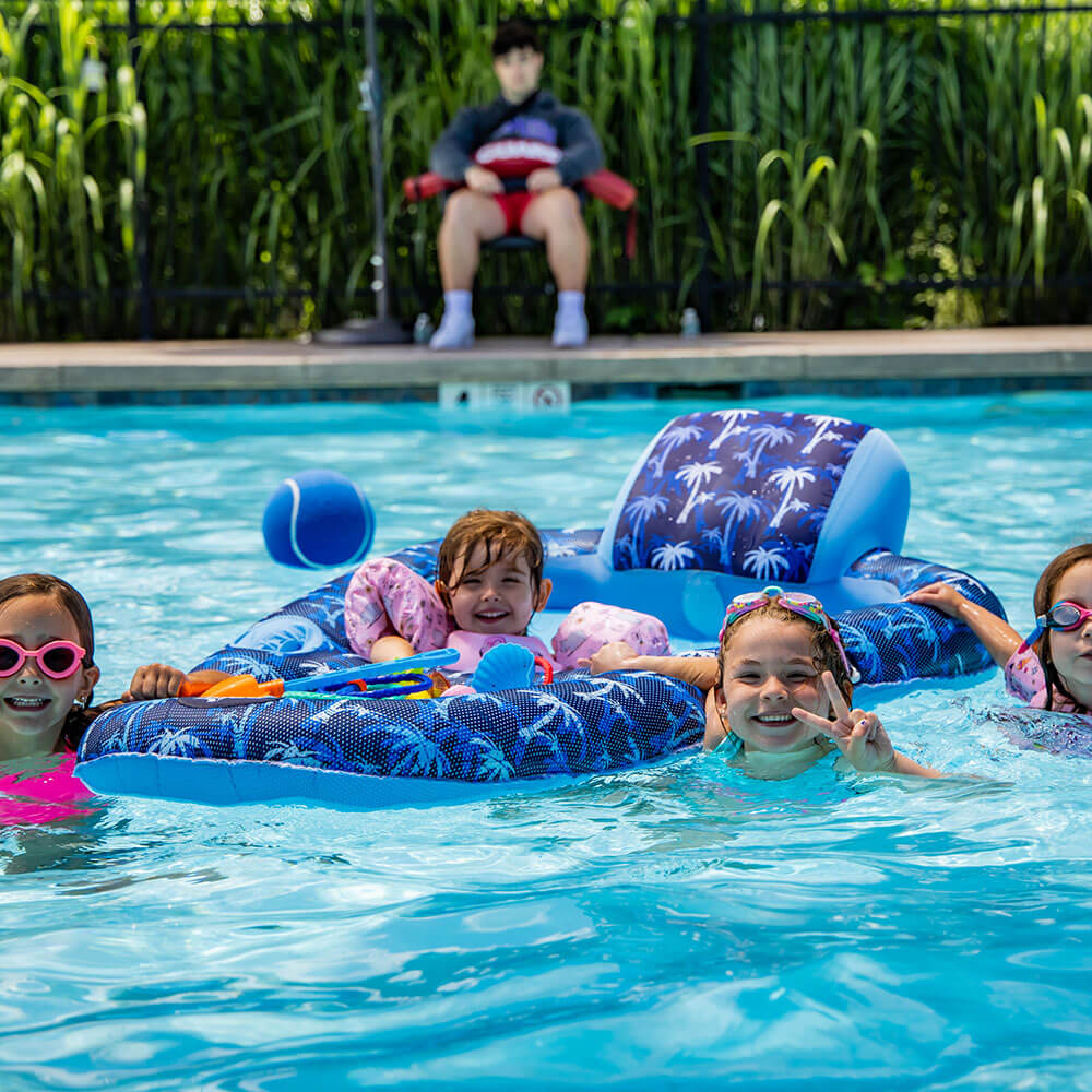 kids swimming in pool