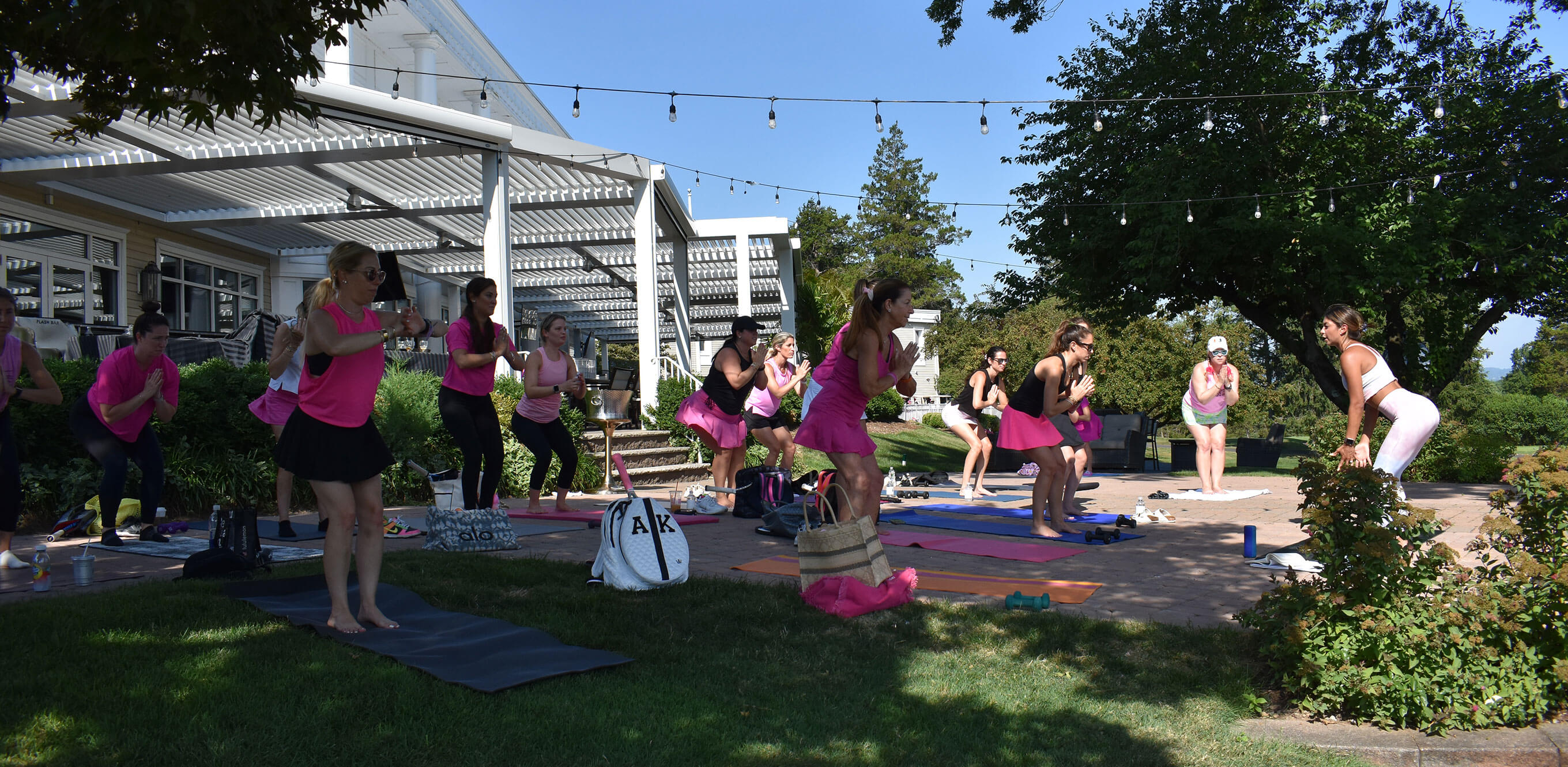 ladies outdoor yoga class